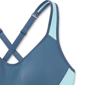 Soutien-gorge de sport pour femme à maintien élevé, sans armatures, à bretelles croisées, avec coussinets amovibles et décoration en maille, fermeture avant à quatre voies - Product Image 4