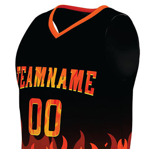 Ensembles d'uniformes de basketball unisexes d'été à col en V et manches courtes, 100 % polyester, imprimés par sublimation, service OEM, séchage rapide, respirants - Product Image 4