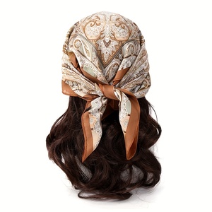 Pañuelo de Cabeza con Diseño de Flores Personalizado con Logotipo, Pañuelo de Seda y Satén para Mujer, Pañuelos de Cabeza para Mujer - Product Image 4