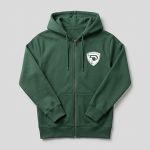 Sudadera con Capucha Verde para Hombre Dumela, con Cierre, de Algodón y Felpa, Informal, con Logotipo Frontal, Corte Regular, para Otoño - Product Image 1