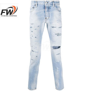 Jeans de Mezclilla Ligeros de Secado Rápido con Patrón 3D para Hombre, Elásticos de Algodón y Spandex, Estilo Boyfriend, Cintura Media, Elegantes, Cómodos y Duraderos - Product Image 1