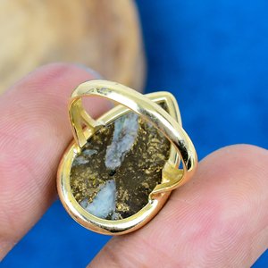 Amazonite <b>Turquoise</b> Pear Shape Gemstone 18k Gold Plated Brass Bezel Setting Christian Wedding Trendy <b>Ring</b> for Women - Product Image 4