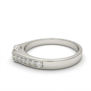 Bague de fiançailles en or blanc 14 carats avec diamant de laboratoire taille ronde 0,80 carats total, certifiée IGI, sertie par tension - Product Image 2