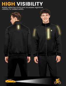 Men's Tracksuits Set, 2 Piece <b>Athletic</b> Sweat Suits for Gym & Jogging, Golf, 9 Pockets - Product Image 4