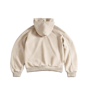 Sweat à capuche double couche en coton épais pour homme, coupe oversize avec panneaux structurés, streetwear personnalisé, vente en gros - Product Image 4