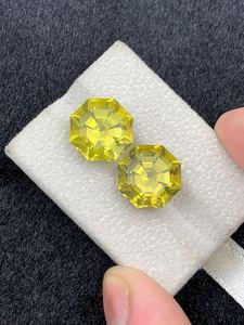 พลอยเลมอนควอตซ์ธรรมชาติทรงหกเหลี่ยมสีเหลือง คริสตัลเม็ดเดี่ยวสำหรับทำเครื่องประดับ แหวน จี้ สร้อยคอ ของขวัญ - Product Image 2