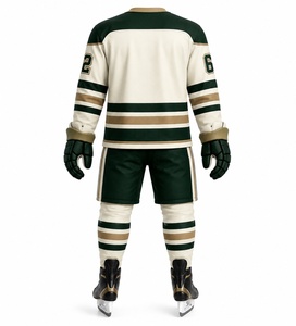 Ensemble d'uniformes de hockey sur glace pour hommes adultes, impression par sublimation personnalisée, jersey respirant en polyester, pantalon, gants, patins - Product Image 6