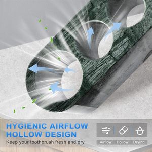 Soporte para cepillos de dientes para baños, organizador de cepillos de dientes de mármol con 6 ranuras, soporte para brochas de maquillaje, colección de almacenamiento de cepillos de dientes - Product Image 4