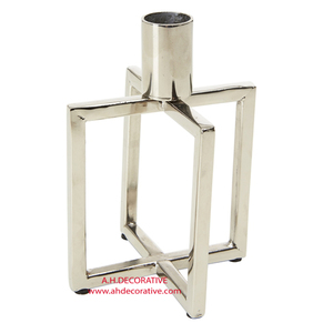 Modern <b>Silver</b> Hourglass Candle Holder Textured Nickel Finish Metal <b>Candlestick</b> for Wedding Centerpiece & Luxury Home Decor - Product Image 4