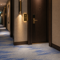 Moquette florale imprimée sur mesure en PP et nylon, moquette mur à mur de 4 m de large à poils coupés pour couloir d'hôtel, ignifuge