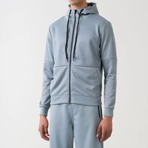 Ensemble de jogging en molleton technique gris pour homme, survêtement haute performance pour l'entraînement physique, les tenues décontractées et les voyages confortables - Product Image 2