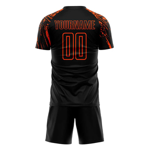 Customized Design Printed Logo Size Black Sublimation 100% Polyester Quick Dry Breathable <b>Soccer</b> Uniform Set Unisex For - Product Image 4