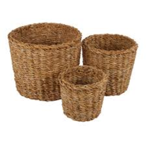 Juego de 3 Cestas de Mimbre Hechas a Mano, Ecológicas, Plegables, Redondas/en Forma de Barriga, para Cubrir Macetas, Decorativas para Jardín Interior - Product Image 3