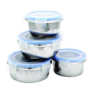 Ensemble de boîtes à déjeuner en acier inoxydable, 4 pièces, pour le bureau, l'école - Product Image 1