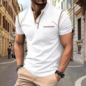 Polo homme été 2025 – T-shirt en coton à manches courtes pour jeune homme avec col boutonné, coupe ajustée respirante, couleur unie - Product Image 6