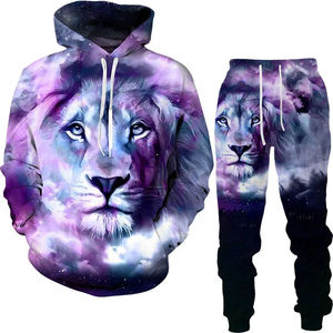 Conjunto Deportivo de Invierno para Hombre, Personalizado con Sublimación, Sudadera con Capucha y Pantalones de Poliéster, Ropa Urbana de Dos Piezas - Product Image 4
