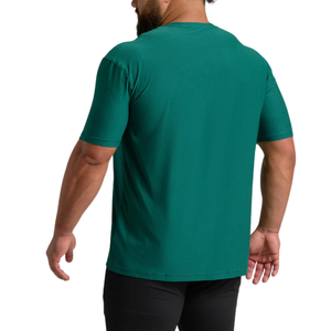 T-shirt à col rond pour homme, 180 g, coupe athlétique personnalisable, respirant, tricoté, motif uni, design sportif, tissu de 180 grammes - Product Image 3