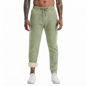 Men's Twill Lightweight <b>Linen</b>/Cotton Anti-Pilling Sweatpants Spring Warm Joggers Casual Athletic Gym Workout Track Pants Olive - Product Image 1