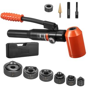 10 Ton Hydraulic KO Tool Kit Knockout <b>Punch</b> <b>Set</b> with 6 Dies 1/2\" & 2\" Hole Making Tool for Metal for Ele" - Product Image 1