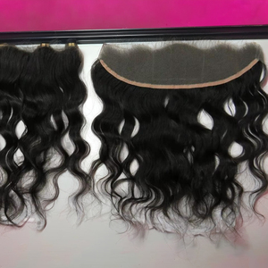Cheveux indiens bruts bon marché d'usine, cheveux humains naturels Remy. Body Wave Dentelle Frontale Transparente 13X6 13X4 - Product Image 1
