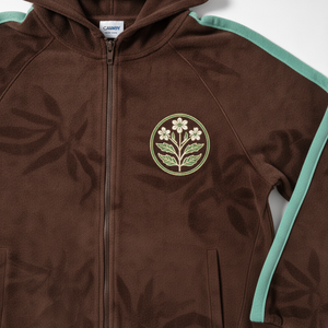 Chándal unisex con capucha marrón para hombre, largo completo, color sólido, con bolsillos laterales y franja verde menta, ropa informal de otoño - Product Image 4