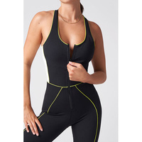 Body de Mujer sin Mangas de Cuerpo Entero, Color Sólido, Espalda Cruzada, Sin Costuras, Elástico en Cuatro Direcciones, Diseño de Costuras en Contraste AS-YJ-515