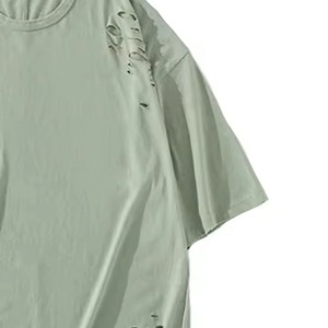 T-shirt surdimensionné à col rond en toile de haute qualité, coupe classique, broderie personnalisée, pour homme - Product Image 2
