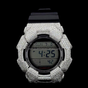 Montre GD-010 avec boîtier et lunette entièrement sertis de diamants Moissanite VVS, style Hip Hop - Product Image 5