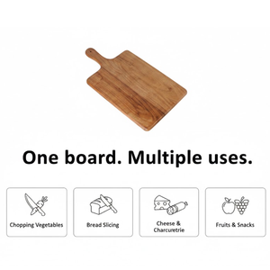 Planche à découper et à servir en bois d'acacia avec poignée |   Grande planche à découper en bois pour la cuisine, le fromage, le pain et les charcuteries - Product Image 5