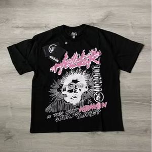 Camiseta Hell Star para Hombre, Estilo Urbano, Oversize, Alta Calidad, 100% Algodón, Diseño Gráfico, Unisex, Casual, Venta al Por Mayor, Pedido al Por Mayor, MOQ Bajo - Product Image 1