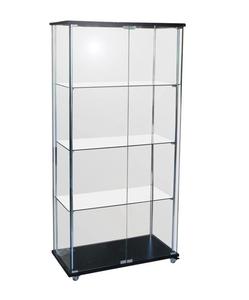 Modern Glass Display Cabinet with Double Doors Black Frame <b>Rectangular</b> Shape for Home Decor Exhibition Use - Product Image 6