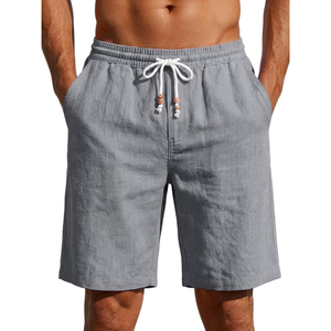Men's <b>Lightweight</b> 100% Cotton Oxford <b>Cargo</b> Hip Hop <b>Shorts</b> Elastic Waist Summer Beach with Pockets Made in Bangladesh - Product Image 1