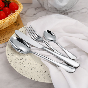 Ensemble de couverts de mariage personnalisés de luxe pour restaurant, cuillère, fourchette, couteau, en métal - Product Image 2