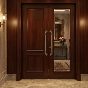 Poignée de porte en laiton massif de luxe Majestic Helix |   Poignée de porte d'entrée principale d'hôtel moderne en or antique pour portes en bois | - Product Image 3