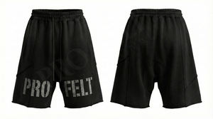 Shorts pour hommes en feutre professionnel, personnalisables, vente en gros, marque privée acceptée, respirants, séchage rapide, style urbain, effet délavé vintage - Product Image 3