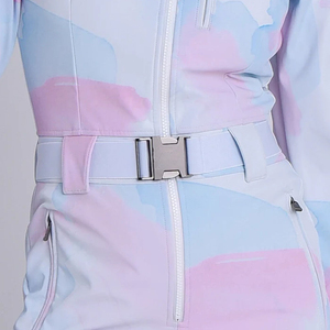 Traje de esquí y snowboard unisex impermeable con estampado tie-dye pastel, cierre de cremallera, traje de snowboard de softshell para adultos - Product Image 5