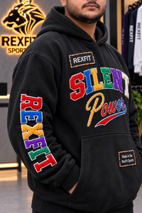Sweat-shirt à capuche unisexe personnalisé en polaire surdimensionné avec strass, broderie graphique, streetwear décontracté et éco-responsable - Product Image 5