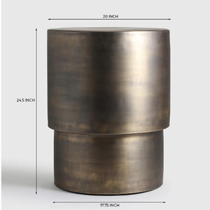 New Design Antique Brass <b>Round</b> Metal Side <b>Tables</b> Modern Minimalist Metal Coffee <b>Table</b> Handmade Living Room Furniture <b>Round</b> Top - Product Image 3