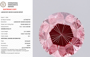 Crownlite Jewels Diamant de laboratoire cultivé rond taille brillant rose vif fantaisie 2,01 ct VS1 certifié IGI pour la fabrication de bijoux - Product Image 5