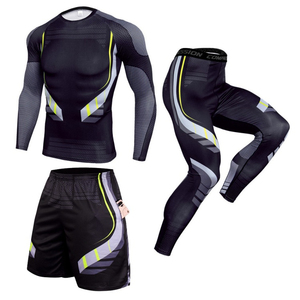 Ensemble de vêtements de sport thermiques solides pour la gym, haut à manches longues et pantalon de jogging sans couture - Product Image 4