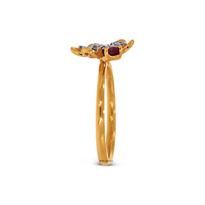 Anillo de Oro 10K 14K 18K y Plata 925 935 con Gema de Pera y Diseño Floral Inspirado en la Naturaleza para Mujer, Joyería Fina de Lujo - Product Image 3