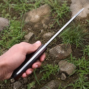 Couteau de chasse artisanal pour droitier avec étui en cuir, lame en acier au carbone de 7,5 pouces, manche en bois, couteau traditionnel pour l'extérieur - Product Image 4