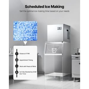 Macchina per il Ghiaccio in Acciaio Inox per Cucine Commerciali, Produzione 400 Libbre/Giorno, Autopulente, Produzione Programmabile Regolabile - Product Image 6