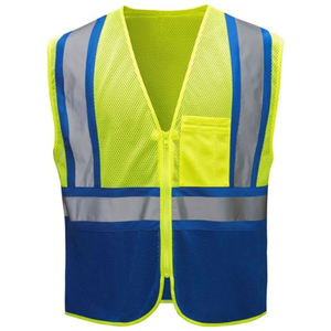 Gilet de sécurité haute visibilité réfléchissant, vêtements de travail industriels avec poches, matière polyester respirante et antibactérienne - Product Image 3