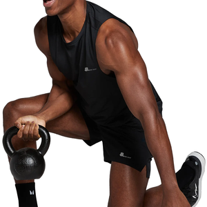 Men's Muscle Fit Racerback O-Neck Nonwoven Gym Tank <b>Top</b> Spandex/Cotton Fabric Quick Dry Puff Printed Cartoon Pattern Tie Front - Product Image 5