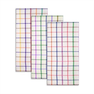 ผ้าเช็ดครัวลายตาราง ซุปเปอร์ซับน้ำ 100% ผ้าฝ้าย ทอลายวาฟเฟิล แห้งเร็ว สีสวยงาม - Product Image 6