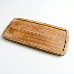 Bandeja de madera para servir de 40x20cm, rectangular, para desayuno, con borde elevado, bandeja de madera natural, bandeja rectangular grande - Product Image 3