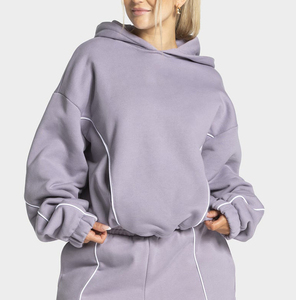 Fashion <b>Ladies</b> Oversized Two Piece Tracksuit Set Pullover Hoodie Jogger Pants Casual Training Athleisure Streetwear 2026 - Product Image 4