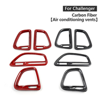 Couverture de garniture de sortie d'air en fibre de carbone pour Dodge Challenger, accessoires de décoration de la calandre de climatisation intérieure