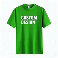 T-shirt en coton vert à manches courtes pour homme, design personnalisé, col rond, coupe classique, logo imprimé sur le devant, tissu jersey, écologique
